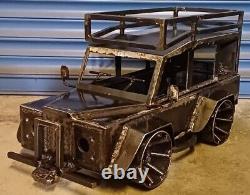 Handcrafted Land Rover Wood Burner Log Burner Firepit Ornamental Metal Art