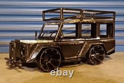 Handcrafted Land Rover Wood Burner Log Burner Firepit Ornamental Metal Art