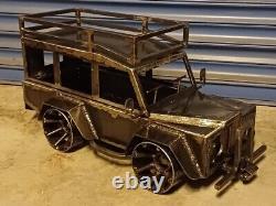 Handcrafted Land Rover Wood Burner Log Burner Firepit Ornamental Metal Art