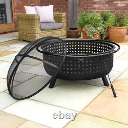 Harrier Luxury Woven Outdoor Fire Pits 42in UPGRADES BBQ GRILL & COVERS