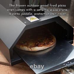 Haven Outdoor Wood Fired Pizza Oven Stone Baking + Paddle Board + Rain Cover NEW