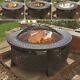 Heavy Duty Fire Pit Large Outdoor Firepit Garden Heater Round Table With Bbq Grill