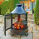 Hello Outdoors Steel Garden Cooking Fire Pit Grill Bbq Barbecue + Swing Out Iron