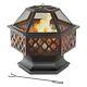 Hexagonal Fire Pit Bbq Grill Outdoor Barbecue Firepit Brazier Stove Patio Heater