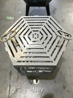 Horse and foal hexagonal fire pit with top grill