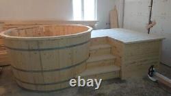 Hot TubLOG FIRED spa/filter options Outdoor/Garden Hand Crafted Sustainable Oak