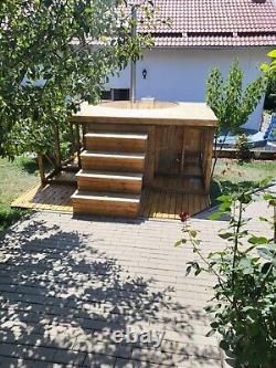 Hot TubLOG FIRED spa/filter options Outdoor/Garden Hand Crafted Sustainable Oak