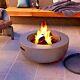 House Of Hart Faux Concrete Round Fire Pit & Bbq Grill Bowl For Garden, Luxury