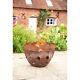 Ivyline Outdoor Industrial Metal Garden Firepit Rust Finish New Free Shipping