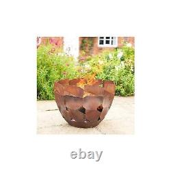 Ivyline Outdoor Industrial Metal Garden Firepit Rust Finish New Free Shipping