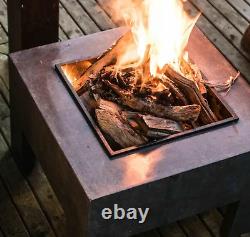 Ivyline Outdoor Square Garden Fire Bowl Square Granite Console Free Shipping New