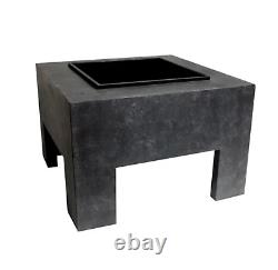 Ivyline Outdoor Square Garden Fire Bowl Square Granite Console Free Shipping New