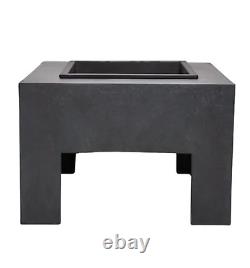 Ivyline Outdoor Square Garden Fire Bowl Square Granite Console Free Shipping New