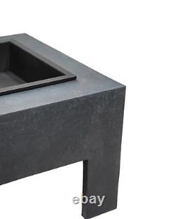 Ivyline Outdoor Square Garden Fire Bowl Square Granite Console Free Shipping New