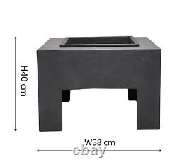 Ivyline Outdoor Square Garden Fire Bowl Square Granite Console Free Shipping New