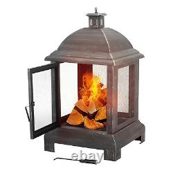 LIVIVO Garden Cast Iron Fire Pit Wood Burning ChimInea Patio Heater Log Chimenea