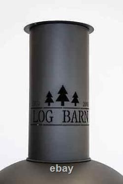 LOG BARN CHIMINEA FIRE PIT WOOD LOG BURNER LARGE PATIO HEATER STEEL 124cm Luxur