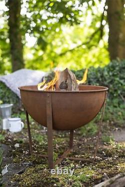 La Hacienda 58564 Oxidised Tamba Small Fire Pit Basket Bowl Outdoor Heater