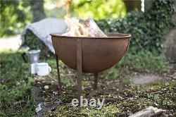 La Hacienda 58564 Oxidised Tamba Small Fire Pit Basket Bowl Outdoor Heater