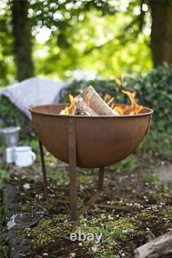 La Hacienda 58564 Oxidised Tamba Small Fire Pit Basket Bowl Outdoor Heater