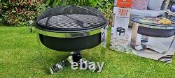 La Hacienda Camden Fire Pit With Cooking Bbq Grill 65cm X 63cm