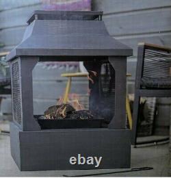 La Hacienda Fire Pit Outdoor Fireplace Patio Log Wood Burner Chiminea New