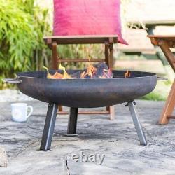 La Hacienda Pittsburgh Large Outdoor Garden Steel Firepit Fire Bowl Patio Heater