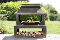 La Hacienda STONEHURST Bronze Steel Garden Fire pit Basket Outdoor Patio Heater