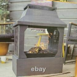 La Hacienda Square Fireplace Log Burner Fire Pit Chiminea 1 Year Warranty 1/1