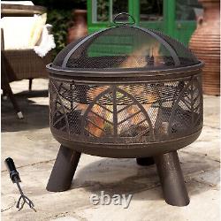 La Hacienda Steel Fire Pit Alexis Patio Garden Outdoor Heater Log Burner Grill