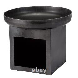 Laguna Fire Pit Bowl & Log Store Metal Outdoor Garden Patio Wood Burner Firepit