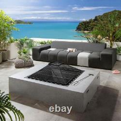 Large 3-in-1 Outdoor Wood Burning Garden Fire Pit BBQ Grey 150x110cm