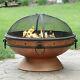 Large Bbq Fire Pit Barbecue Grill Patio Outdoor Garden Log Burner Copper Steel