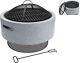 Large Fire Bowl Pit 52cm Garden Patio Outdoor Heating Brazier Heater + Bbq Rack