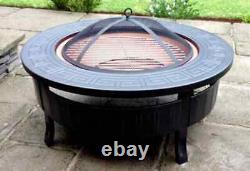 Large Fire Pit BBQ Grill Garden Patio Heater Outdoor Stove Brazier Log Burner