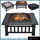 Large Fire Pit Bbq Outdoor Iron Grill Square Garden Table Patio Log Burner Stove
