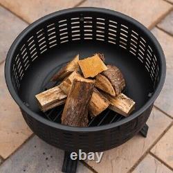 Large Fire Pit Bowl Garden Outdoor Patio Heater BBQ Grill Camping Log Burner