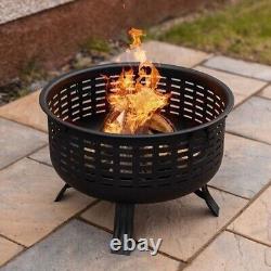 Large Fire Pit Bowl Garden Outdoor Patio Heater BBQ Grill Camping Log Burner