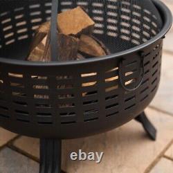 Large Fire Pit Bowl Garden Outdoor Patio Heater BBQ Grill Camping Log Burner