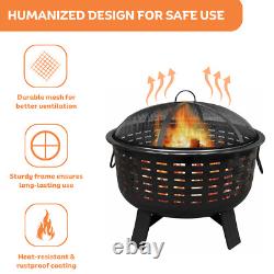 Large Fire Pit Bowl Garden Outdoor Patio Heater BBQ Grill Camping Log Burner