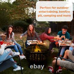 Large Fire Pit Bowl Garden Outdoor Patio Heater BBQ Grill Camping Log Burner