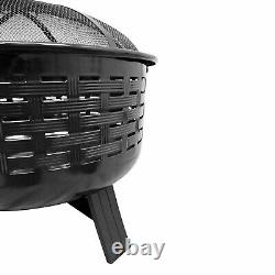 Large Fire Pit Bowl Garden Outdoor Patio Heater BBQ Grill Camping Log Burner