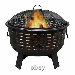 Large Fire Pit Bowl Garden Outdoor Patio Heater BBQ Grill Camping Log Burner