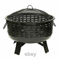 Large Fire Pit Bowl Garden Outdoor Patio Heater BBQ Grill Camping Log Burner