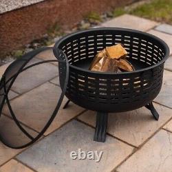 Large Fire Pit Bowl Garden Outdoor Patio Heater BBQ Grill Camping Log Burner