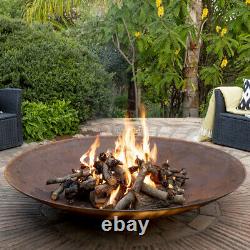 Large Fire Pit Outdoor Patio Garden Heating Heater 150cm Corten Steel Extra