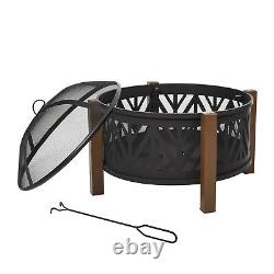 Large Firepit BBQ Grill Bowl Outdoor 2 In 1 Round Fire Pit Brazier Wood Burner