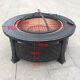 Large Firepit Bbq Outdoor Garden Patio Heater Stove Fire Pit Brazier Cover Black