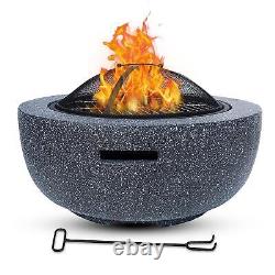Large Garden Fire Pit Burner Outdoor Patio Heater Camping Bonfire Grill BBQ 60cm