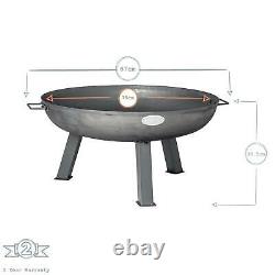 Large Garden Fire Pit Outdoor Patio Camping Cast Iron Bowl Log Burner Heater